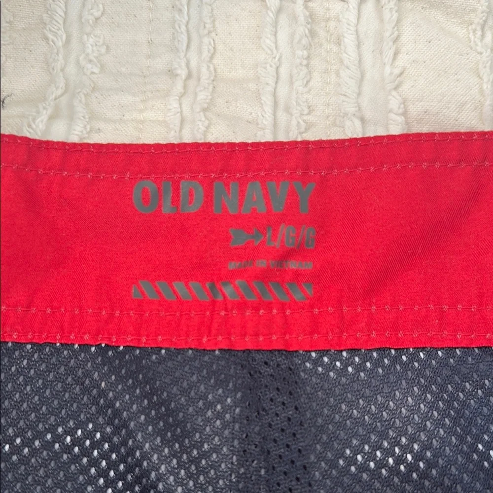 Men's Star-Patterned Swim Shorts - Red and Blue - Picture 3 of 4